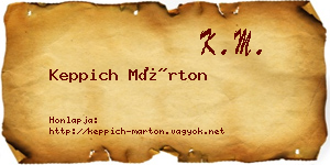 Keppich Márton névjegykártya